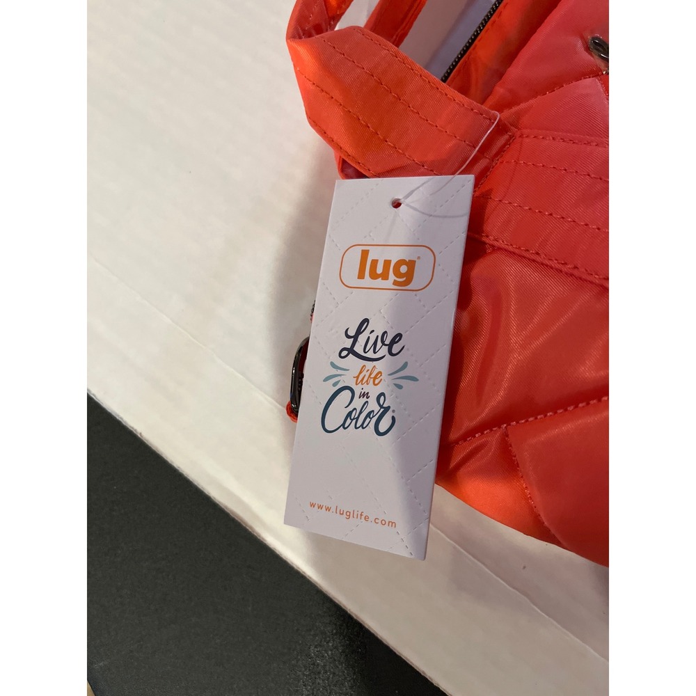 Lug Mini Puffer Tote Crossbody Bag Neon Orange Quilted Nylon New With‎ Tags - Picture 3 of 7